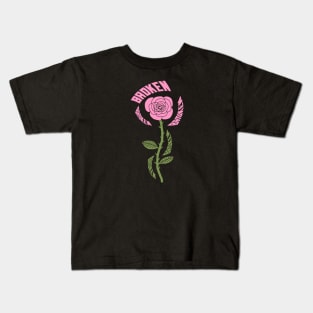 Broken Rose (Pink) Kids T-Shirt